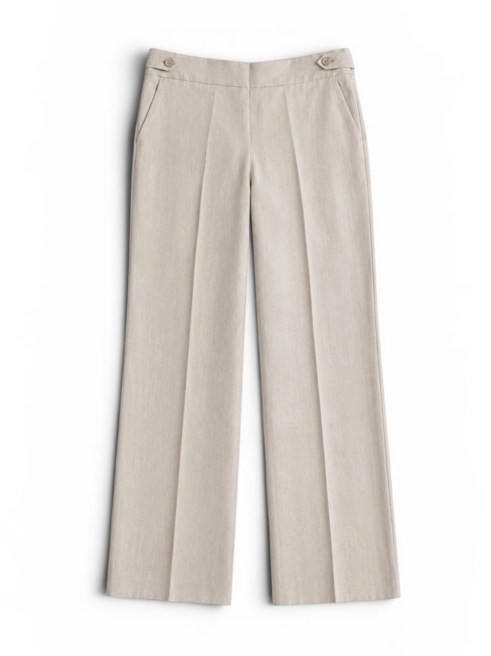 Talbots Linen Blend Wide Leg Pants Full Length Beige Khaki Size 10